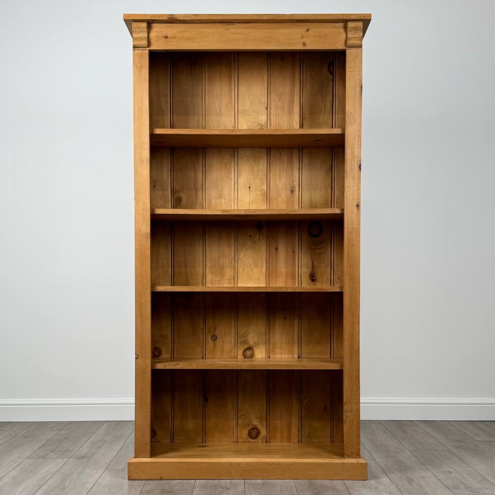 Vintage 20th Century Good Quality Open Bookcase In Pine 