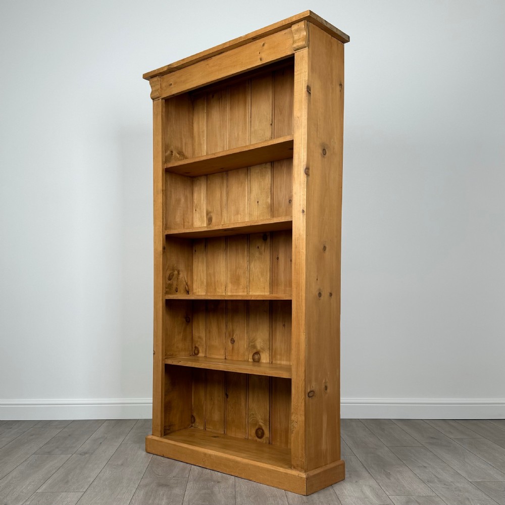  Vintage 20th Century Good Quality Open Bookcase In Pine  View II