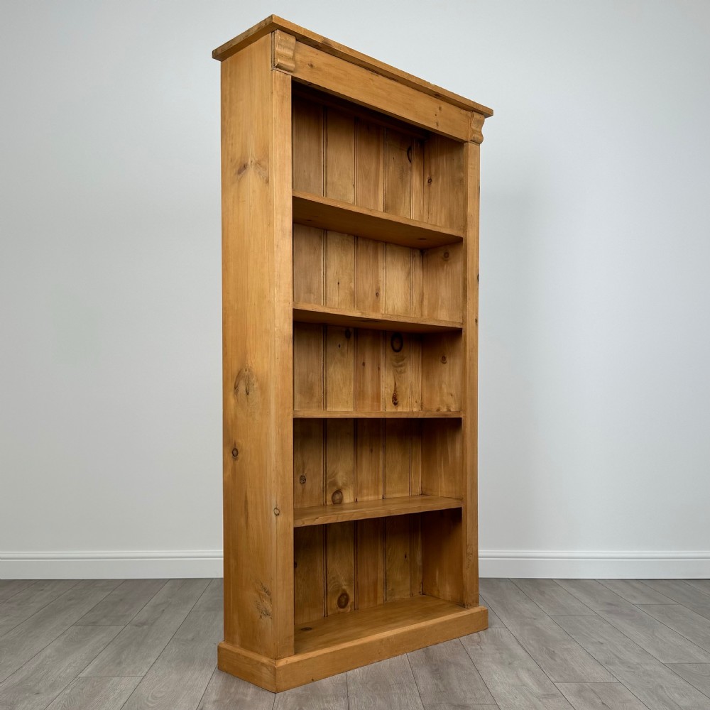  Vintage 20th Century Good Quality Open Bookcase In Pine  View VIII
