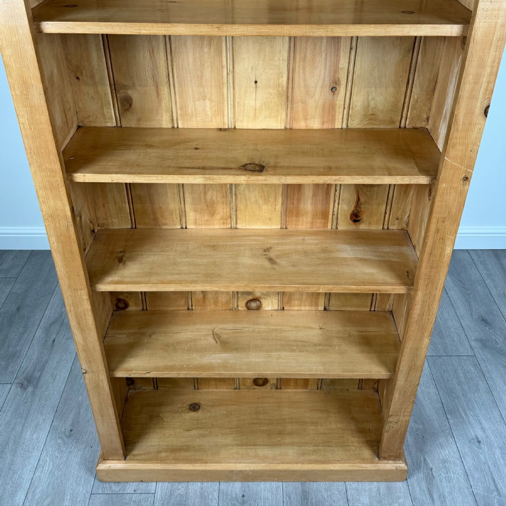  Vintage 20th Century Good Quality Open Bookcase In Pine  View IX