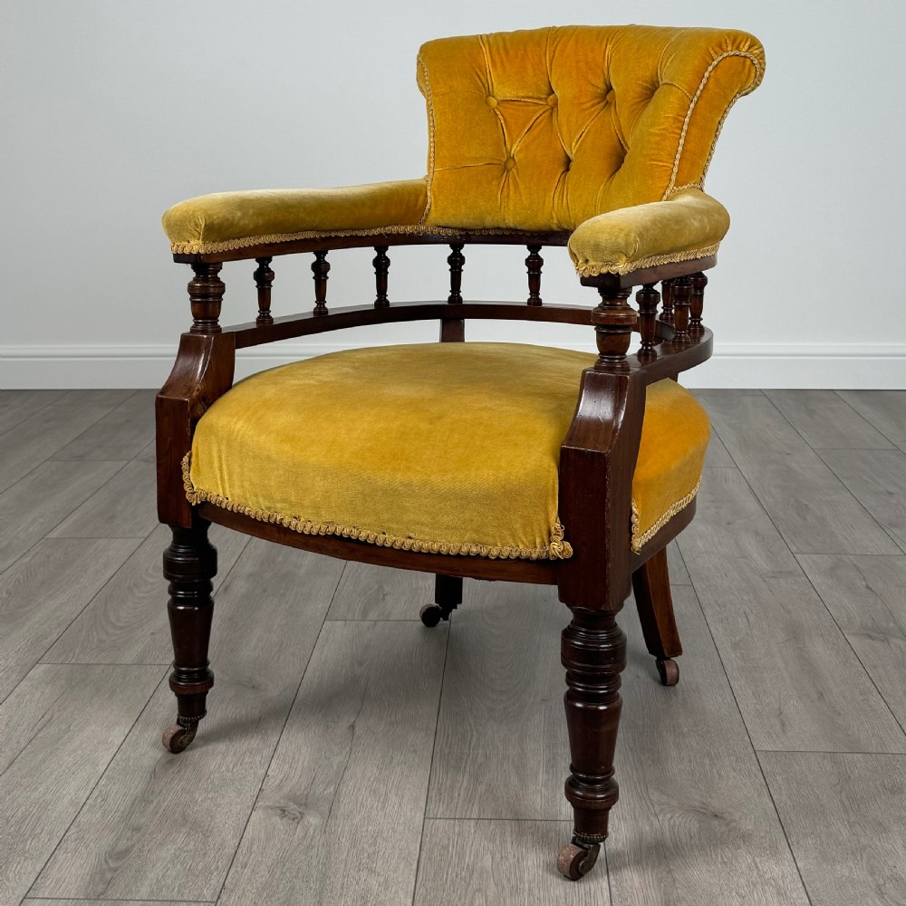 Antique 19th Century Tub Chair / Armchair In Mahogany 