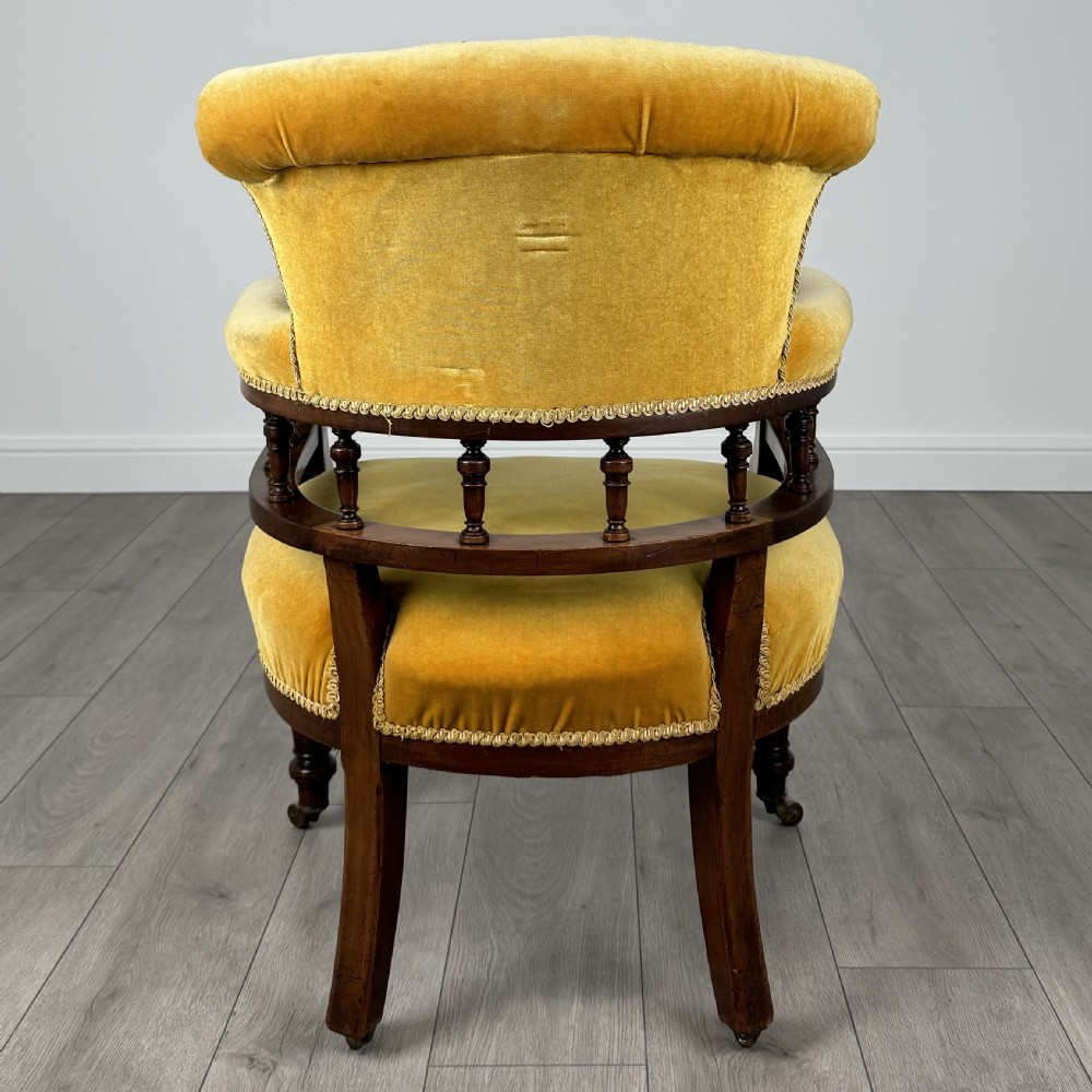 Antique 19th Century Tub Chair / Armchair In Mahogany  View IV