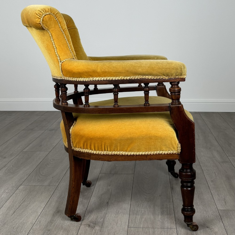 Antique 19th Century Tub Chair / Armchair In Mahogany  View VI