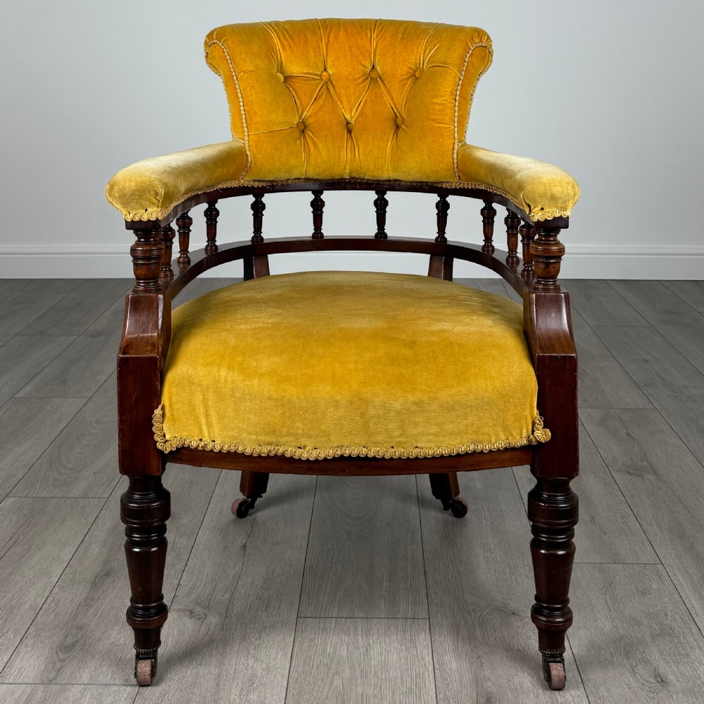 Antique 19th Century Tub Chair / Armchair In Mahogany  View VII