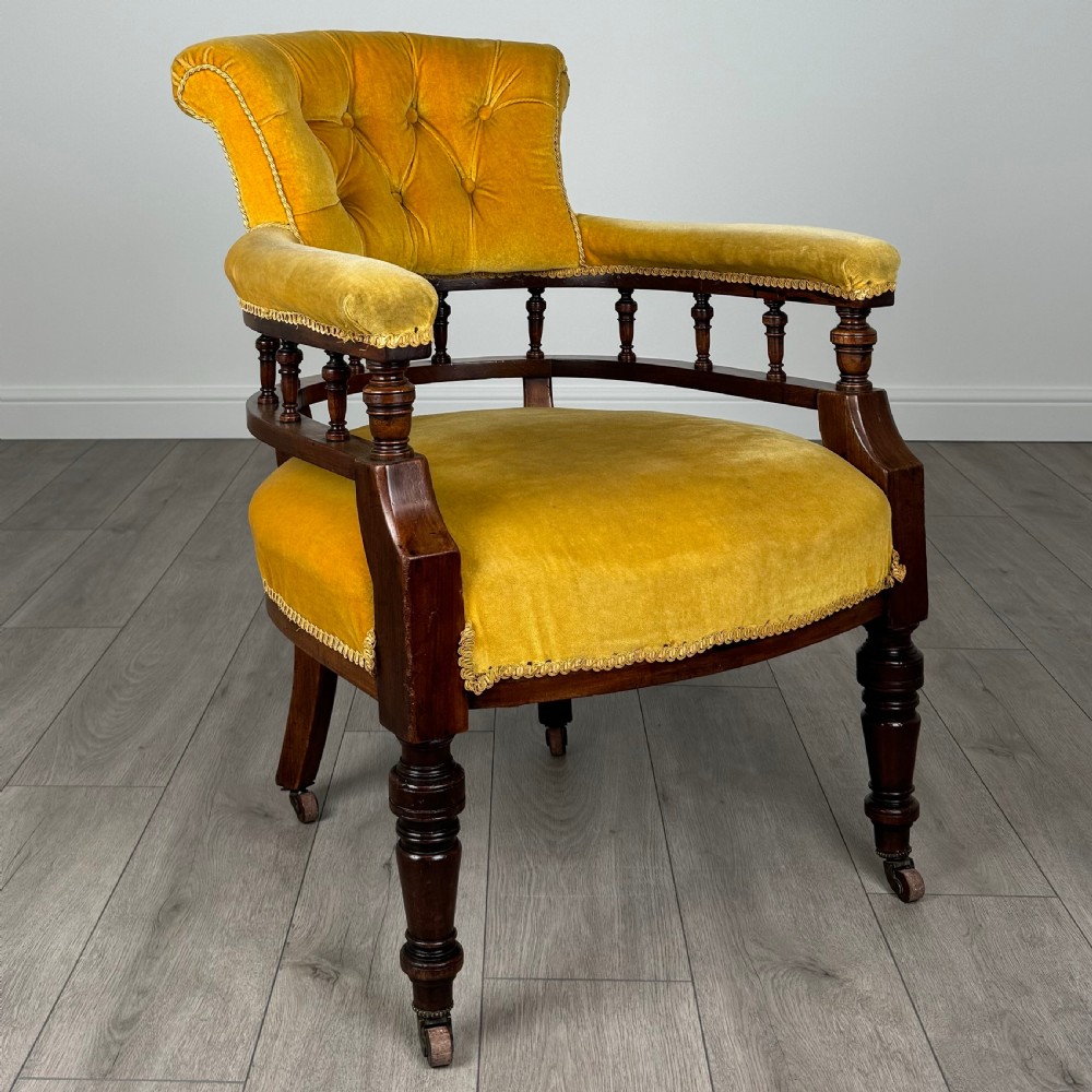 Antique 19th Century Tub Chair / Armchair In Mahogany  View VIII