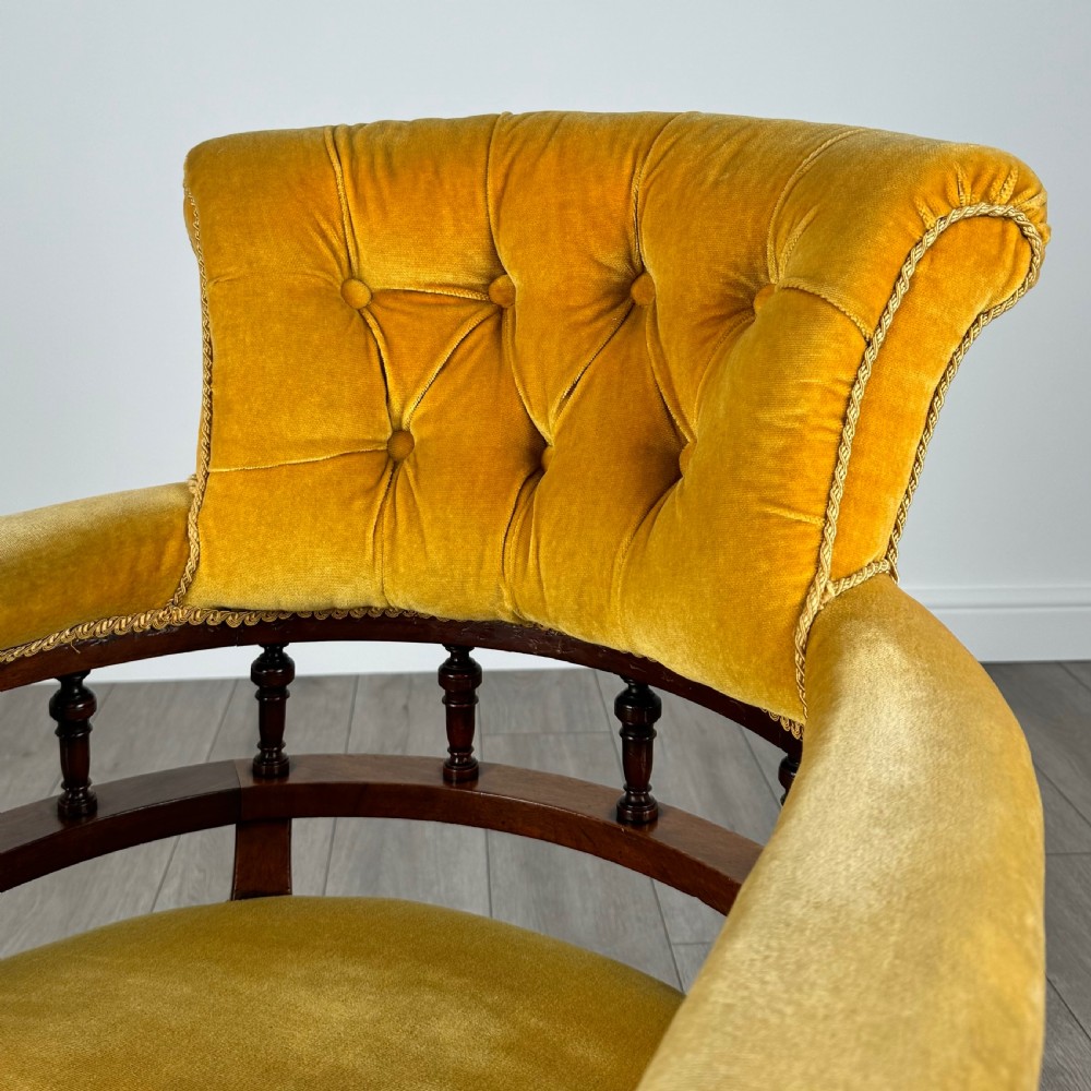 Antique 19th Century Tub Chair / Armchair In Mahogany  View IX