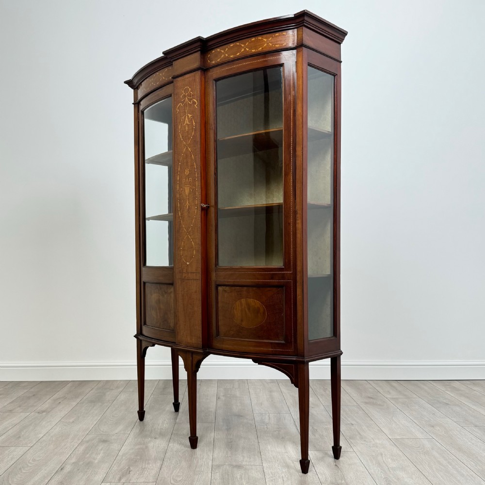 Antique Late 19th Century Inlaid Display Cabinet In Mahogany  View III
