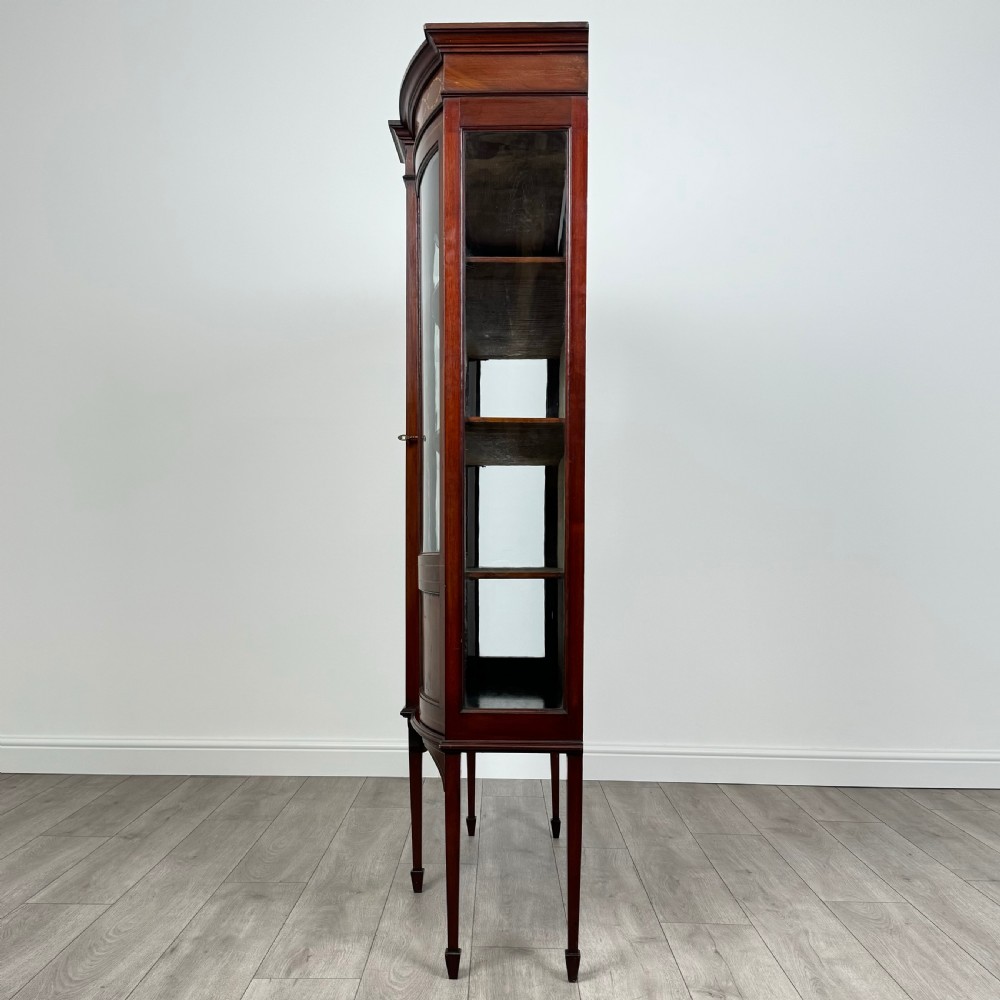 Antique Late 19th Century Inlaid Display Cabinet In Mahogany  View IV