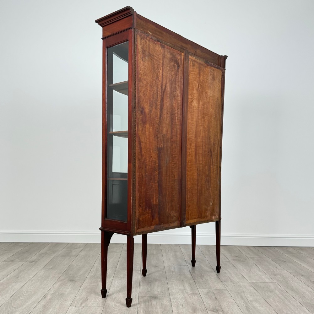 Antique Late 19th Century Inlaid Display Cabinet In Mahogany  View V