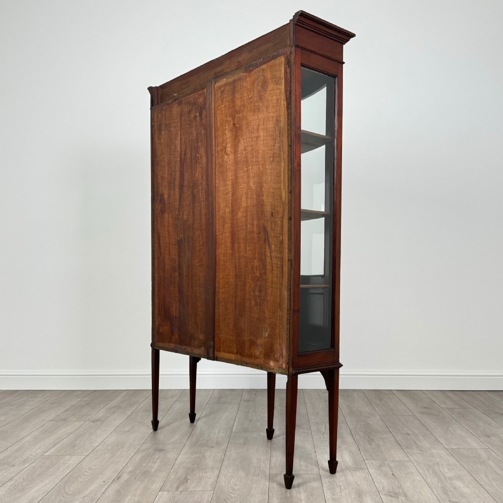 Antique Late 19th Century Inlaid Display Cabinet In Mahogany  View VII