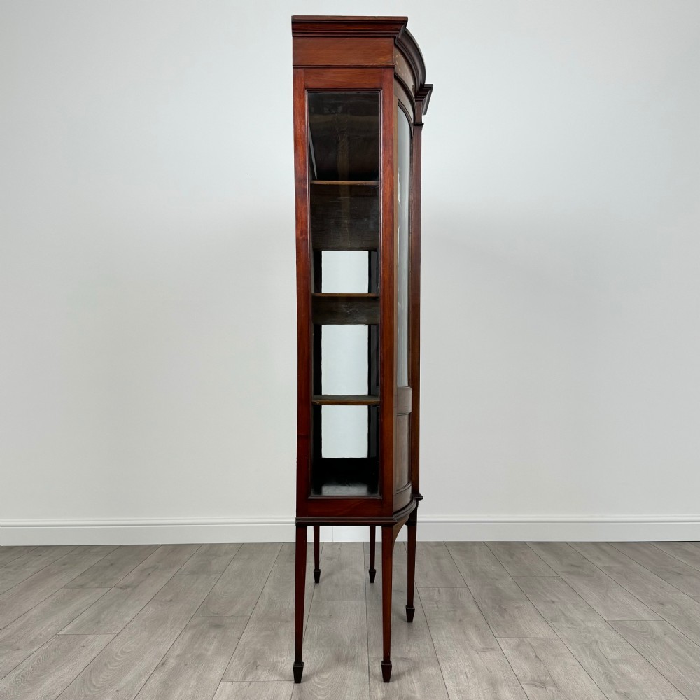 Antique Late 19th Century Inlaid Display Cabinet In Mahogany  View VIII