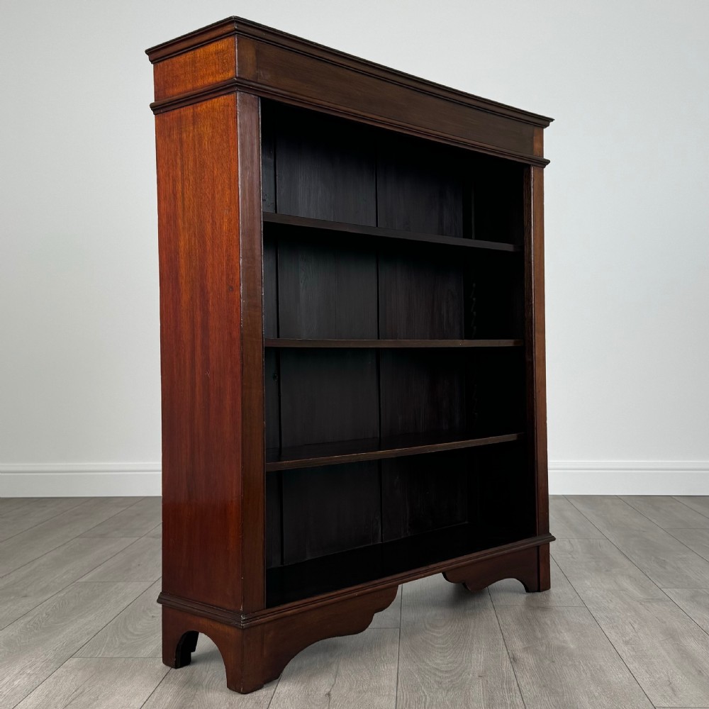 Antique 20th Century Small Open Bookcase In Mahogany  View VIII