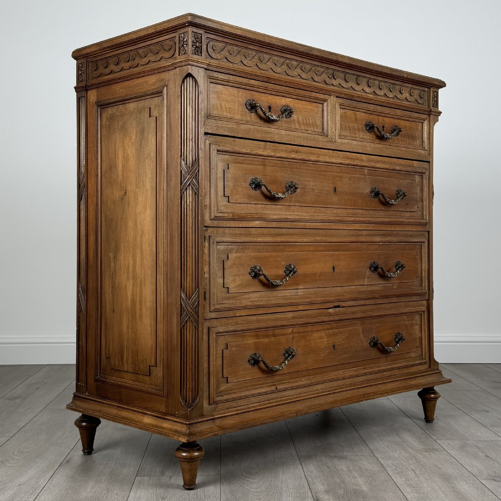 Antique 19th Century French Chest Of Drawers In Walnut  View VIII