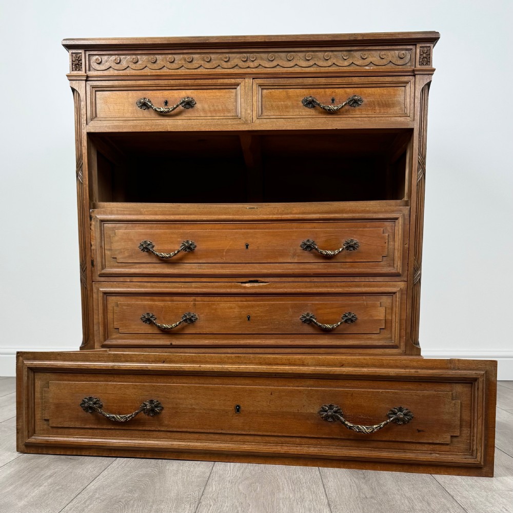 Antique 19th Century French Chest Of Drawers In Walnut  View IX