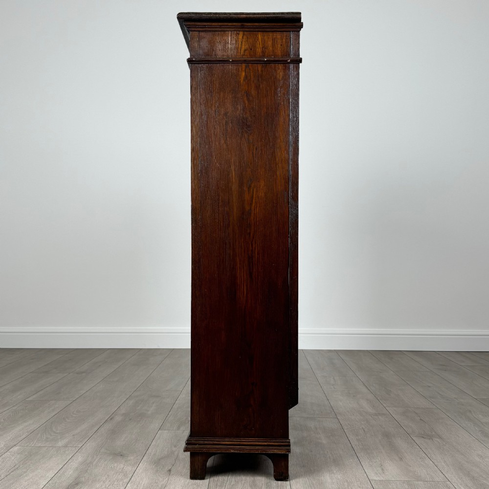 Antique 19th Century Heavily Carved Open Bookcase In Oak 
 View III