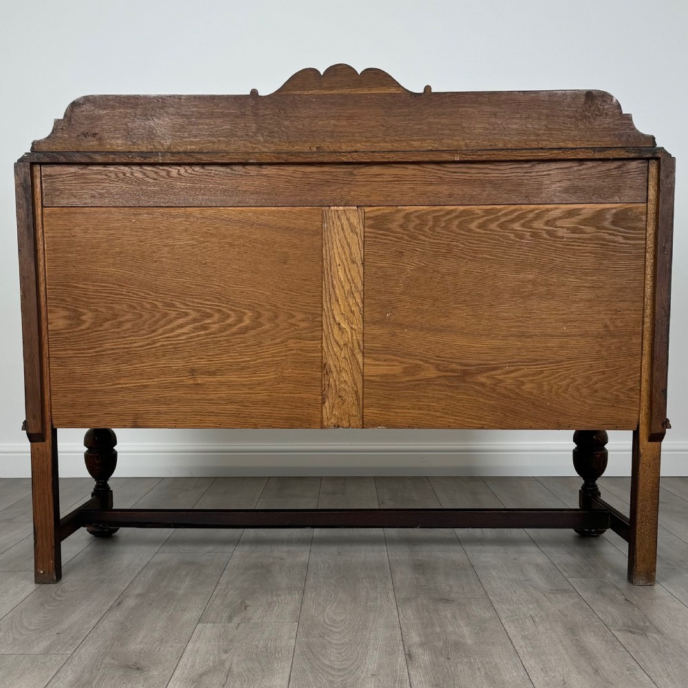  Antique 20th Century Art Nouveau Sideboard In Oak View VI