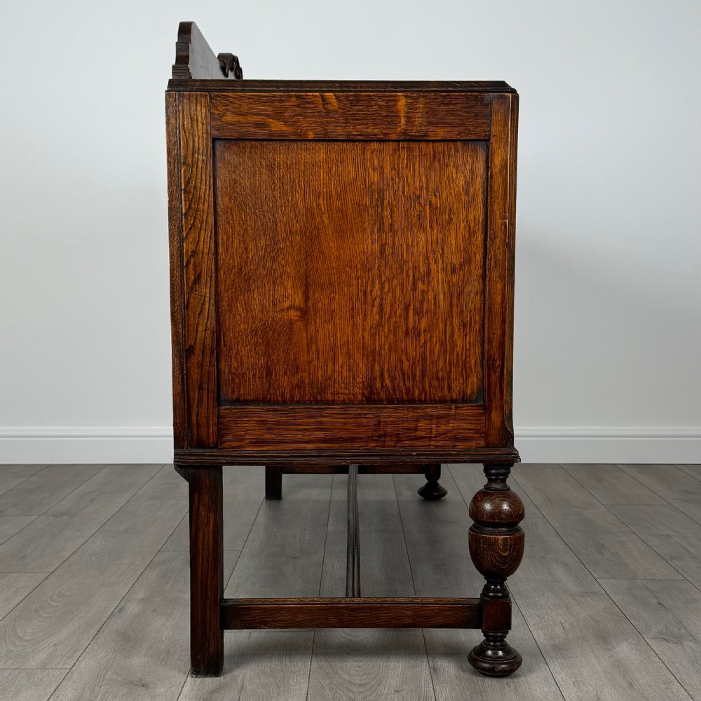  Antique 20th Century Art Nouveau Sideboard In Oak View VII
