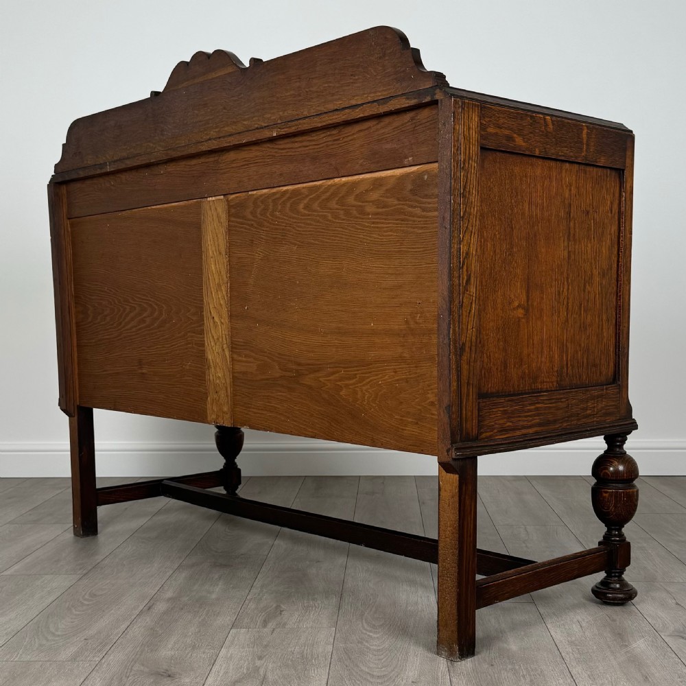  Antique 20th Century Art Nouveau Sideboard In Oak View IX
