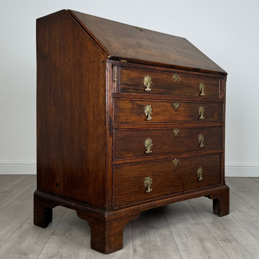 Antique 18th Century Great Quality Bureau In Oak  View XVI