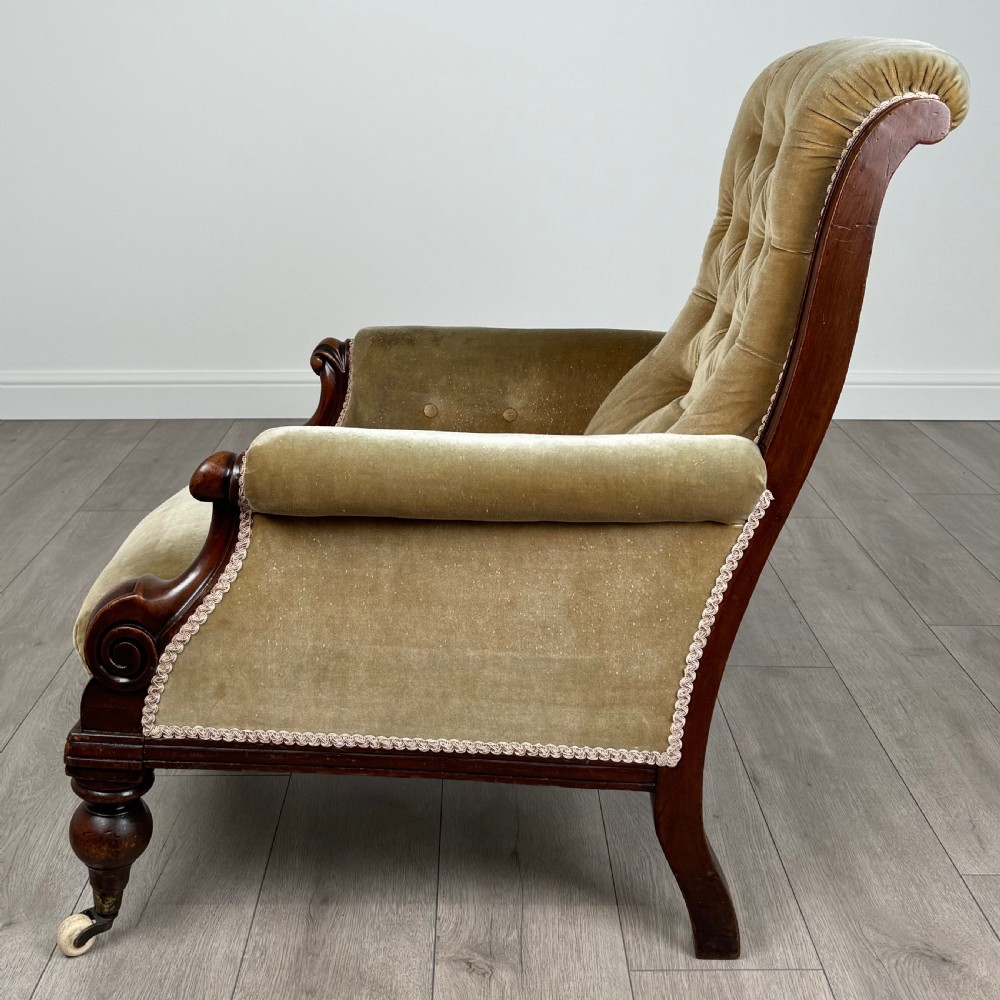  Antique 19th Century Good Quality Armchair In Mahogany  View II