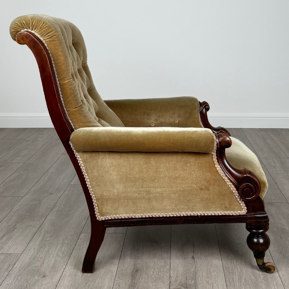  Antique 19th Century Good Quality Armchair In Mahogany  View IV