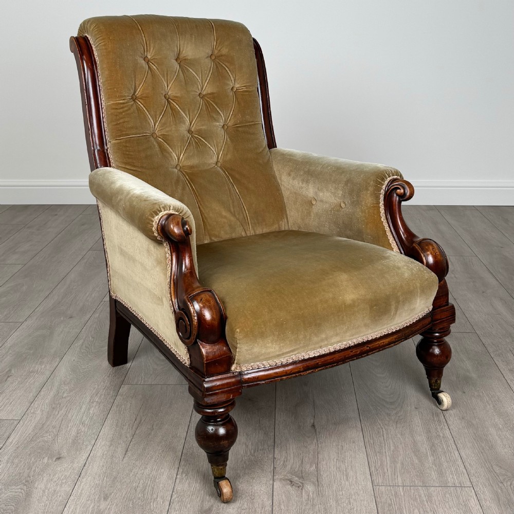  Antique 19th Century Good Quality Armchair In Mahogany  View VIII