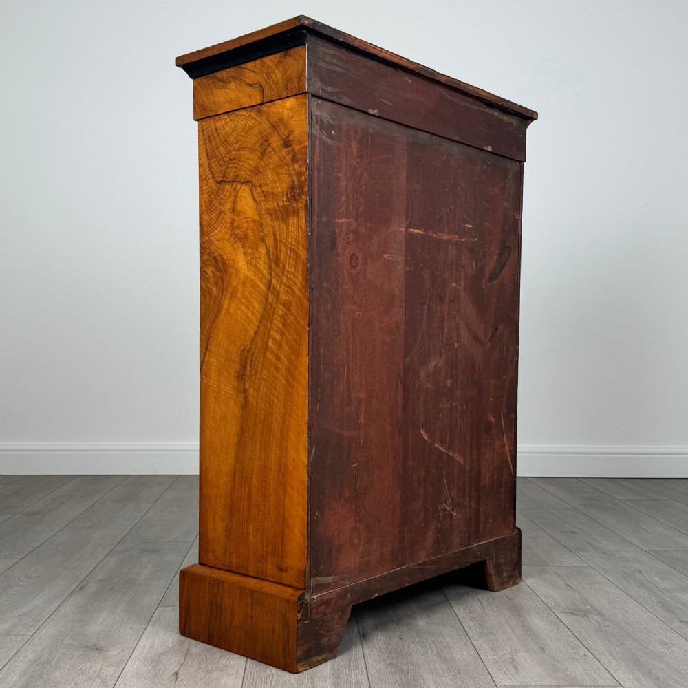 Antique 19th Century Small Inlaid Open Bookcase In Walnut  View IV