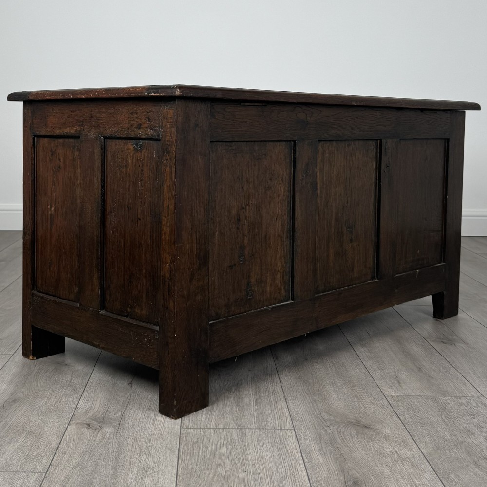 Antique 17th Century Style Carved Coffer In Oak  View IV