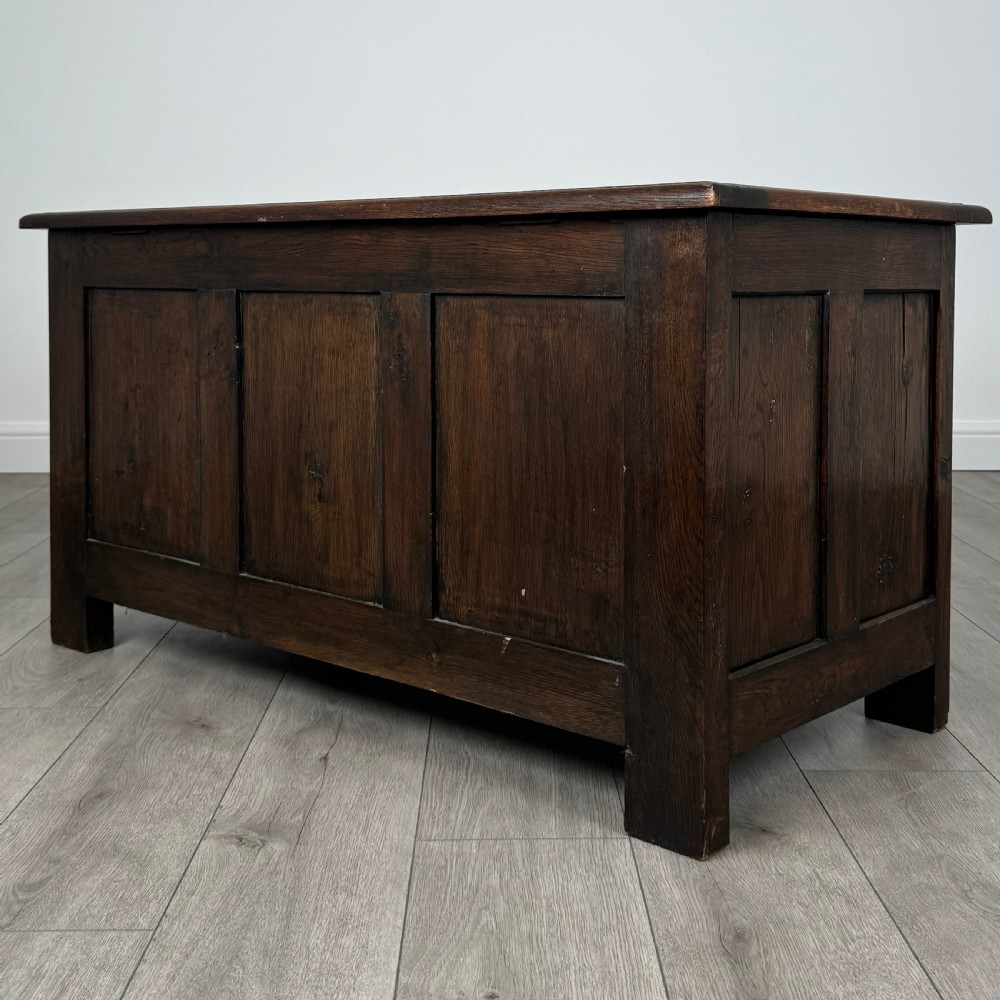 Antique 17th Century Style Carved Coffer In Oak  View VI