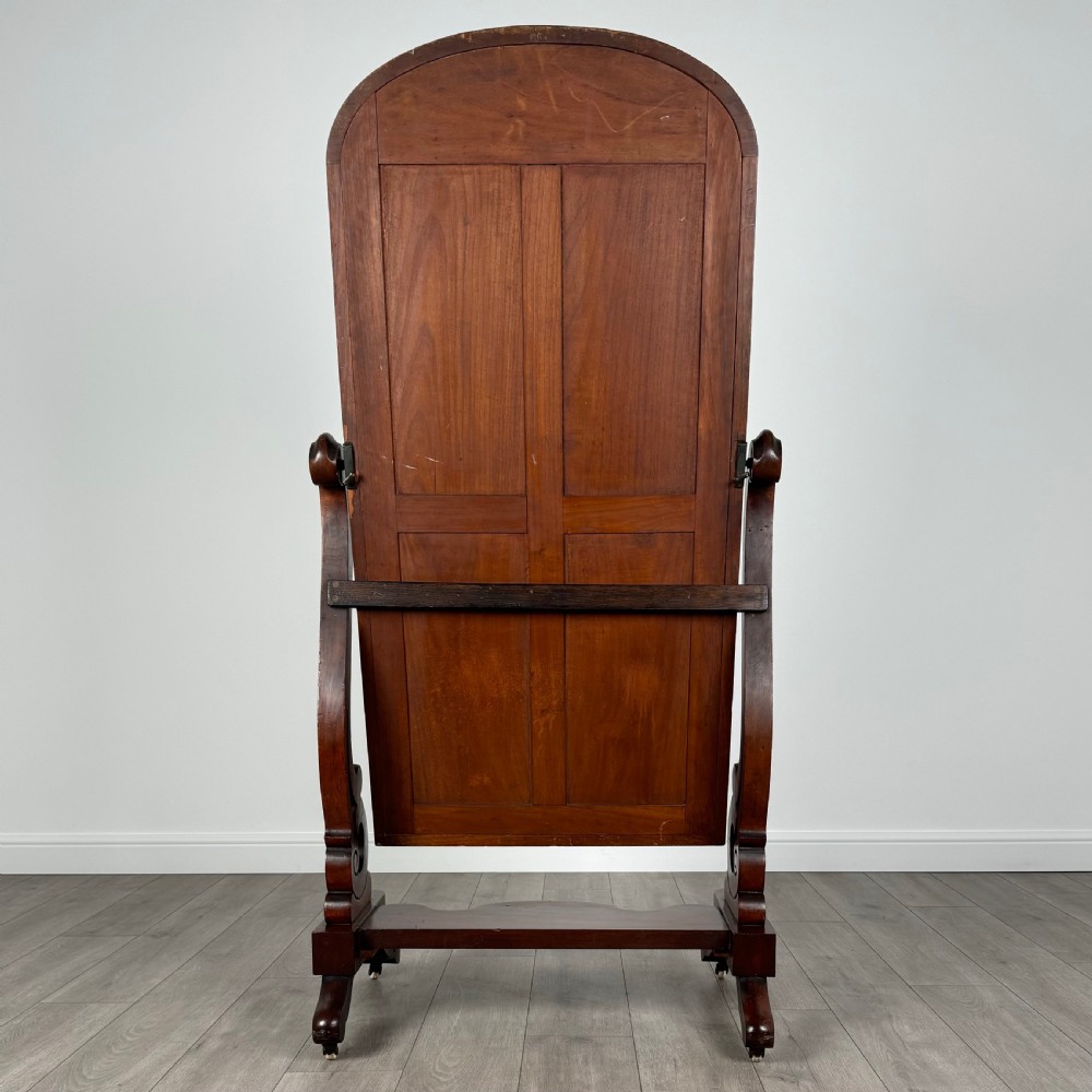 Antique 19th Century Good Quality Cheval Mirror In Mahogany  View IV