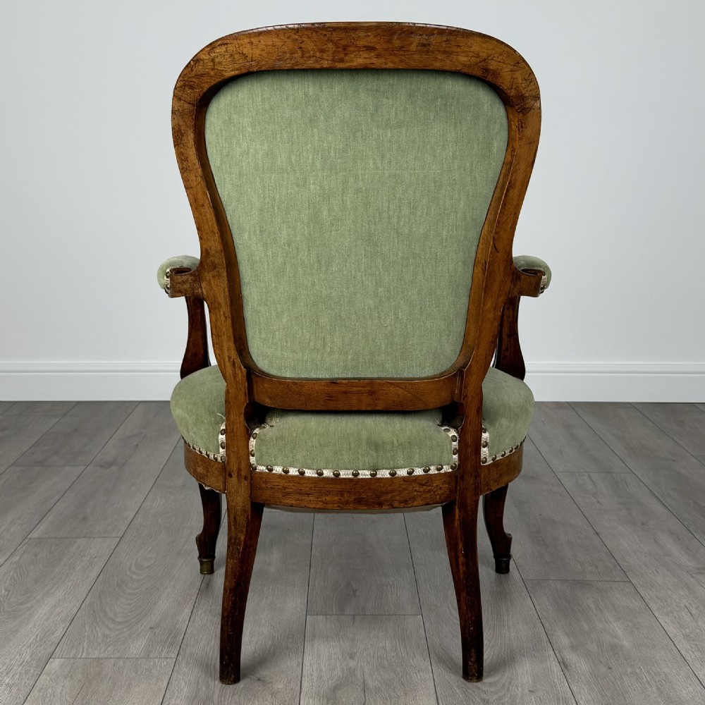 Antique 19th Century Good Quality Open Armchair In Oak View IV