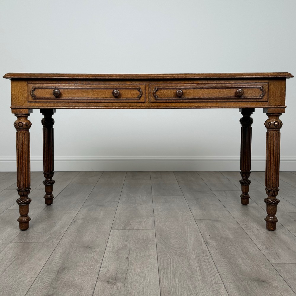  Antique 19th Century Fine Quality Writing Table In Oak