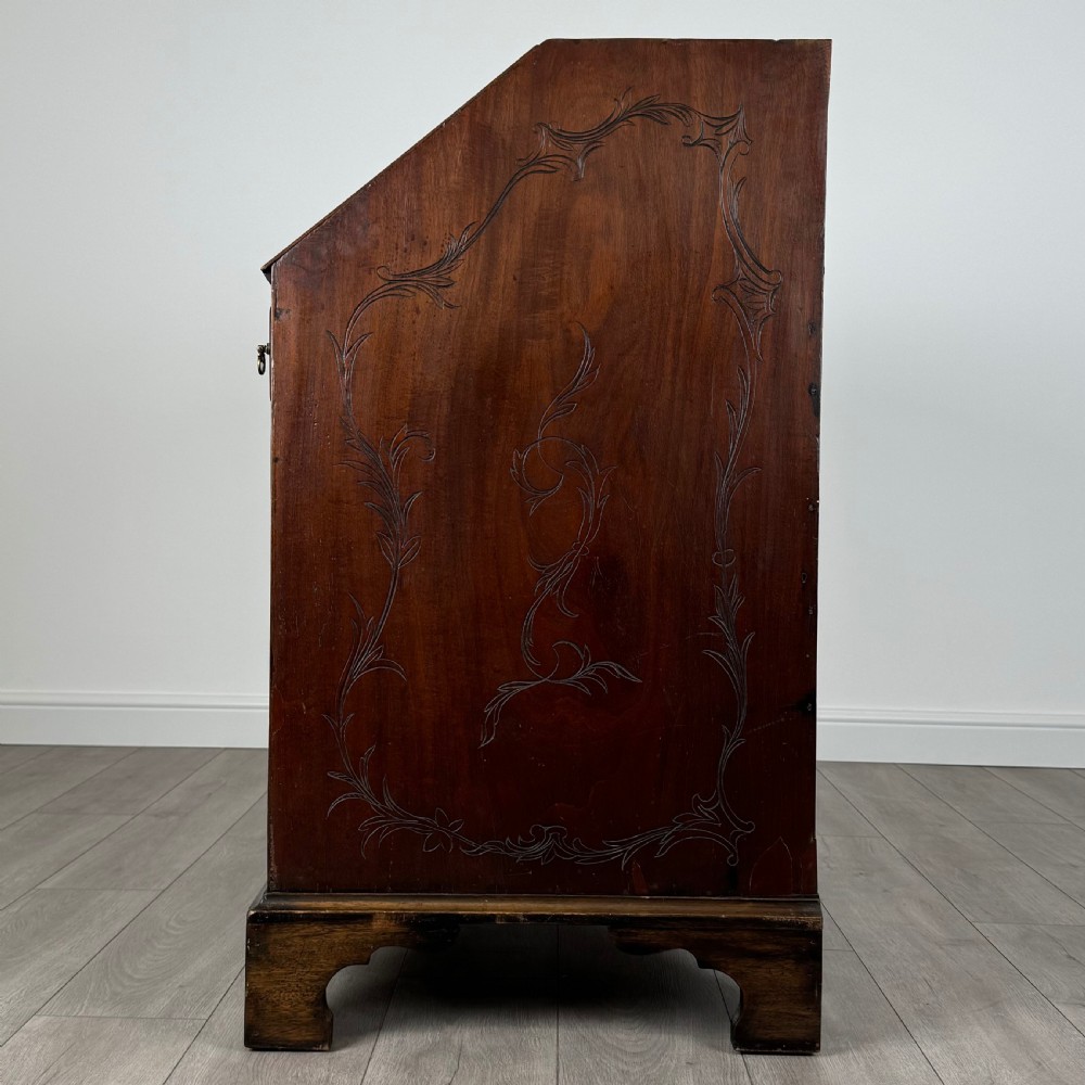 Antique 18th Century Heavily Carved Bureau In Oak 
 View IV