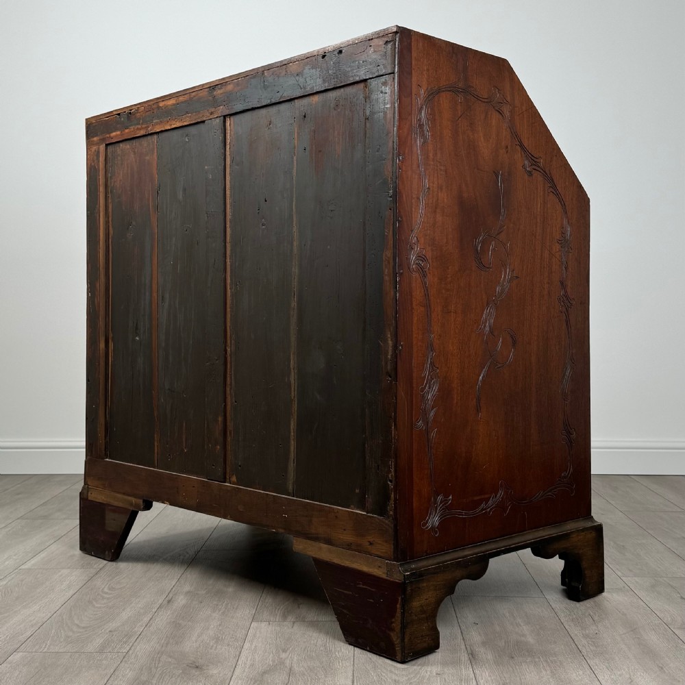 Antique 18th Century Heavily Carved Bureau In Oak 
 View VII