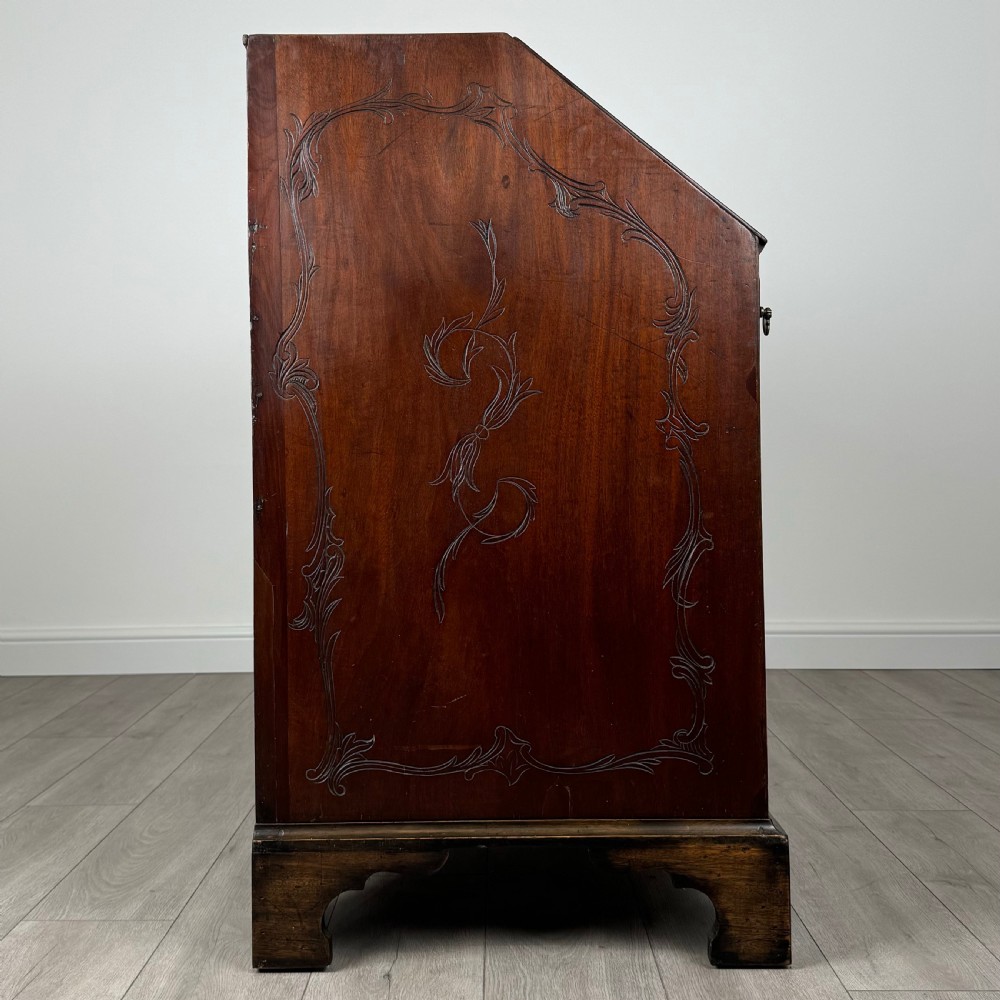 Antique 18th Century Heavily Carved Bureau In Oak 
 View VIII
