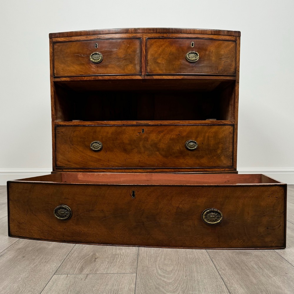 Antique 18th Century Small Bow Front Chest Of Drawers 
 View X