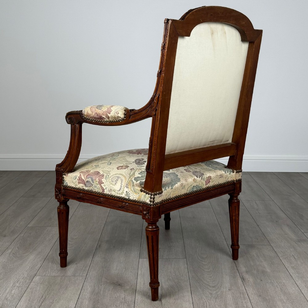 Antique 19th Century Pair Of French Armchair’s In Walnut  View IV