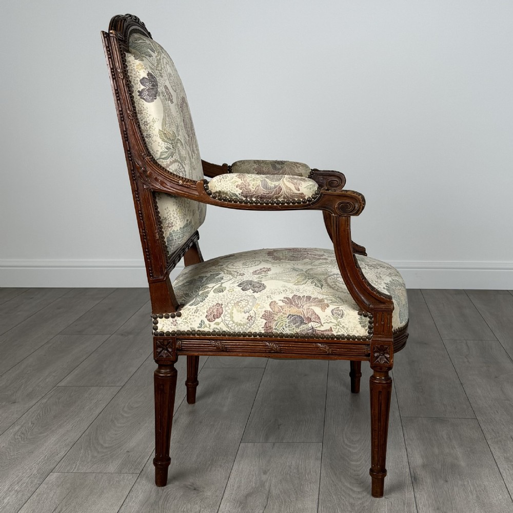 Antique 19th Century Pair Of French Armchair’s In Walnut  View V