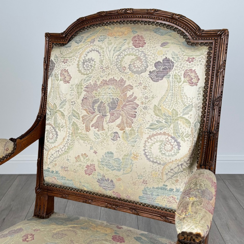 Antique 19th Century Pair Of French Armchair’s In Walnut  View XI