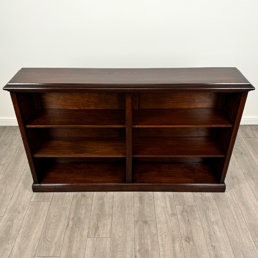 Antique 20th Century Fine Quality Large Open Bookcase In Oak 
 View IX