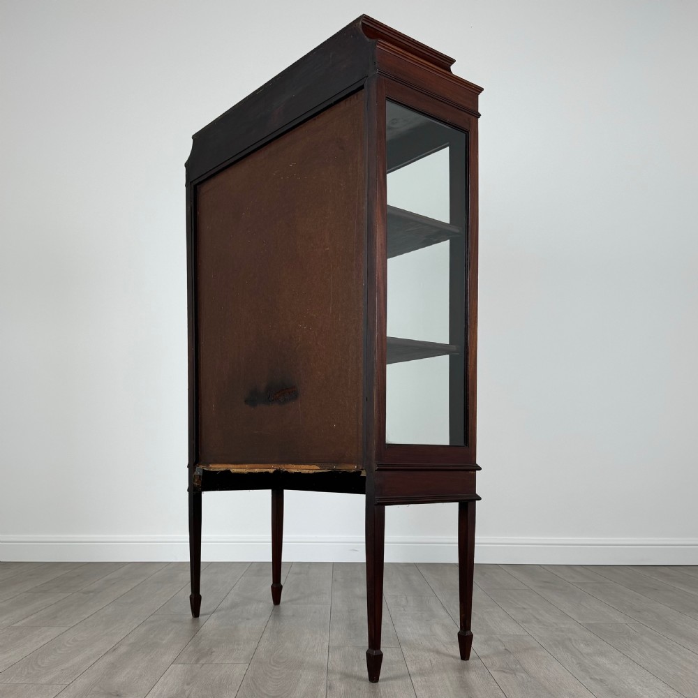  Antique 20th Century Inlaid Display Cabinet In Mahogany  View VII