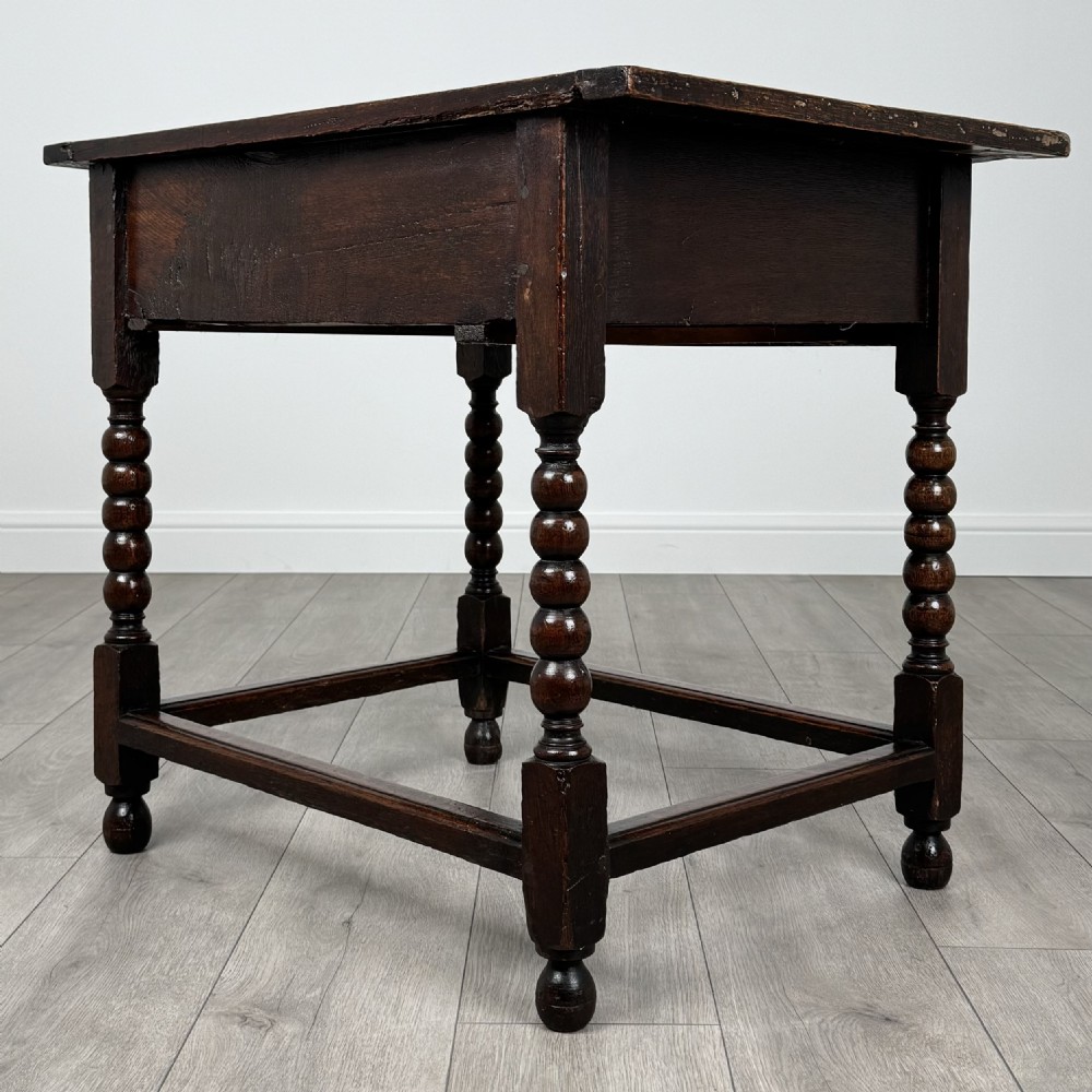 Antique 18th Century Bobbin Turned Oak Side Table View VI