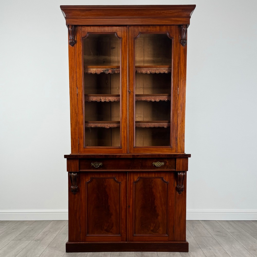 Antique 19th Century Good Quality Bookcase In Mahogany 