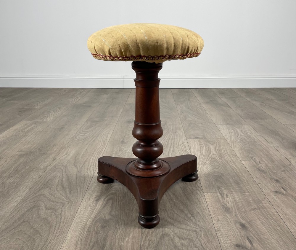 Antique 19th Century Piano Stool In Mahogany  View II