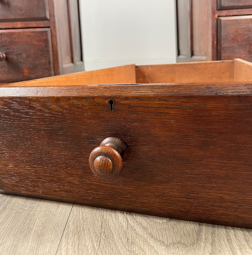Antique 20th Century Pedestal Desk In Oak  View XIII