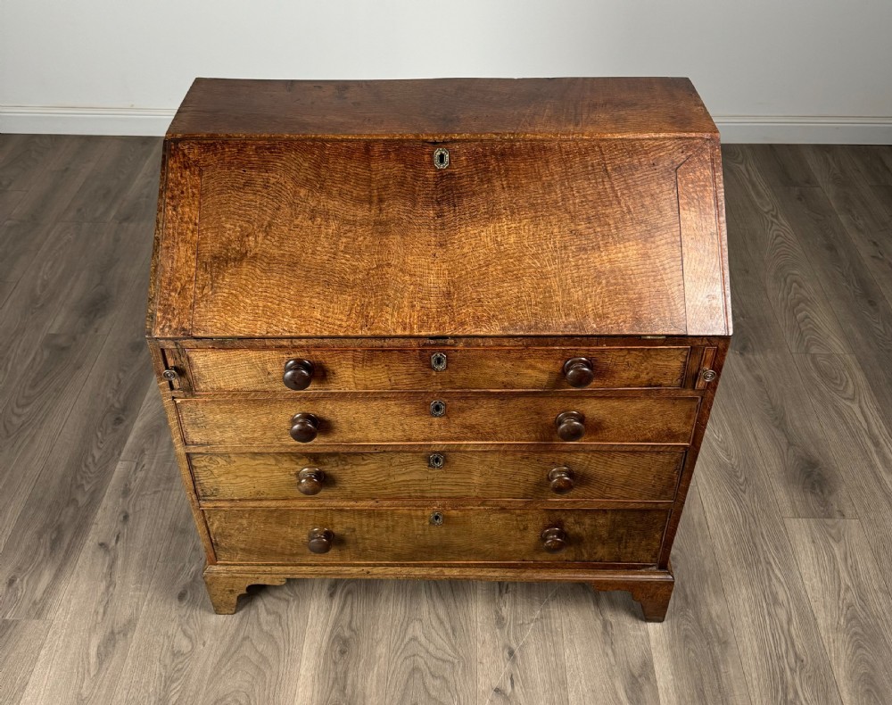 Antique 18th Century Good Quality Bureau In Oak View XIII