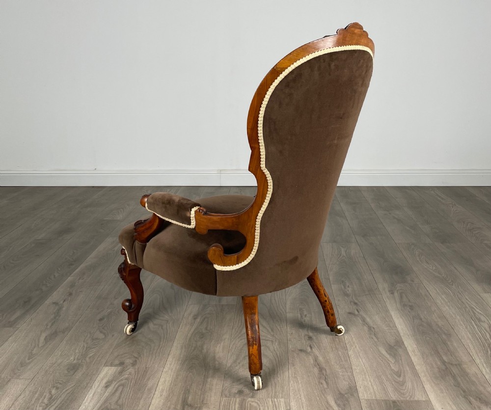Antique 19th Century Victorian Armchair In Walnut  View III