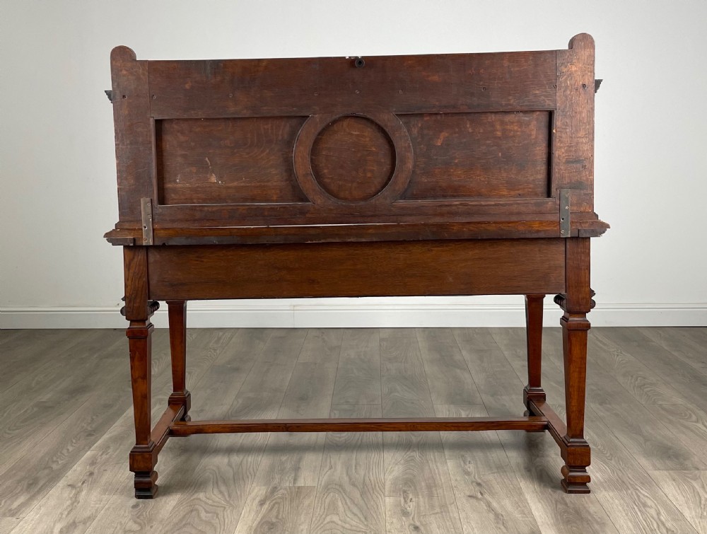 Antique 19th Century Side Table / Console Table In Oak  View V