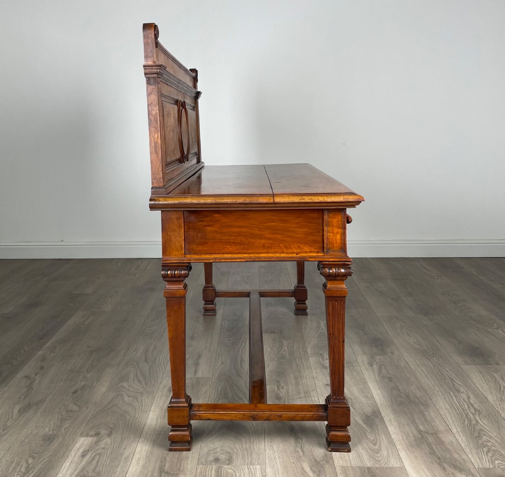 Antique 19th Century Side Table / Console Table In Oak  View VII