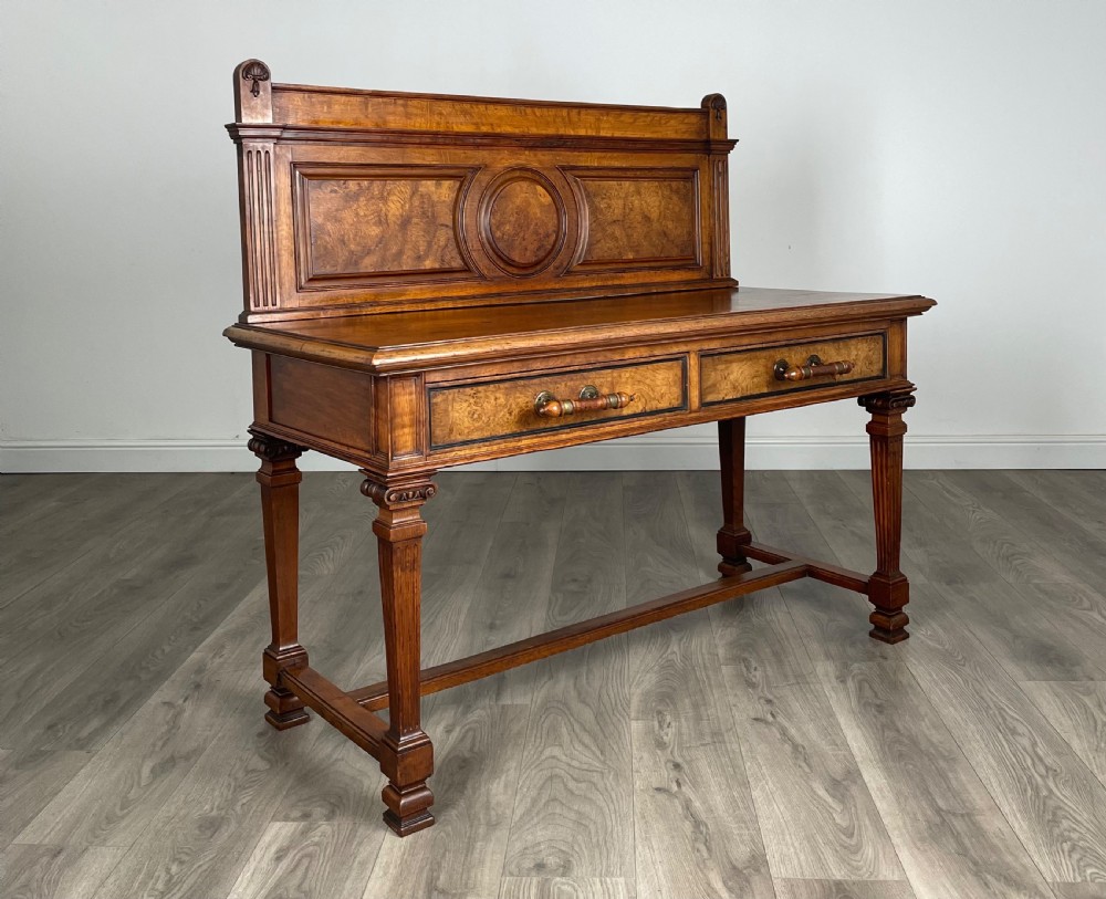 Antique 19th Century Side Table / Console Table In Oak  View VIII